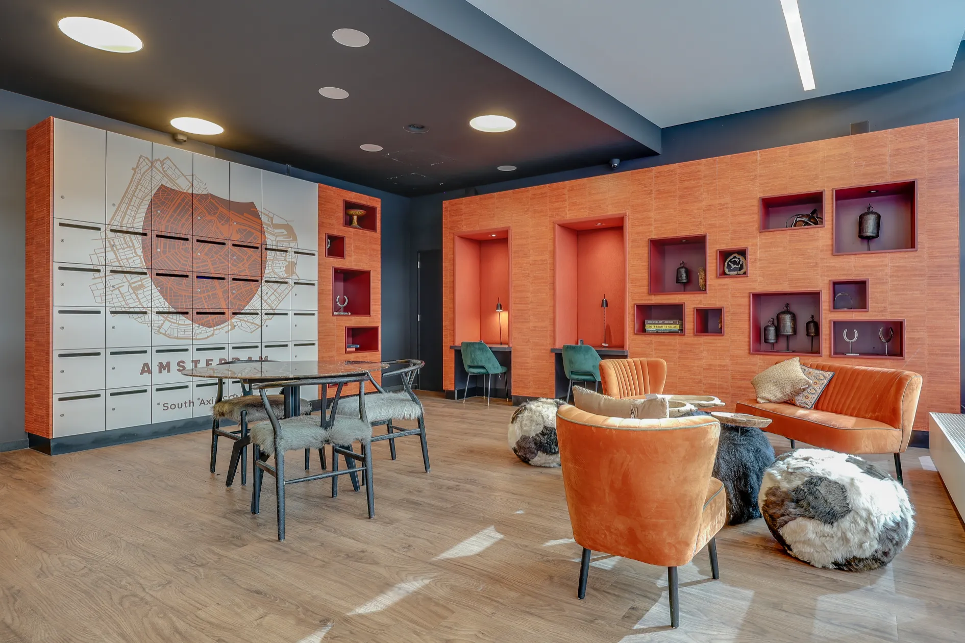 Shared lounge at Tribes Amsterdam South Axis SOM